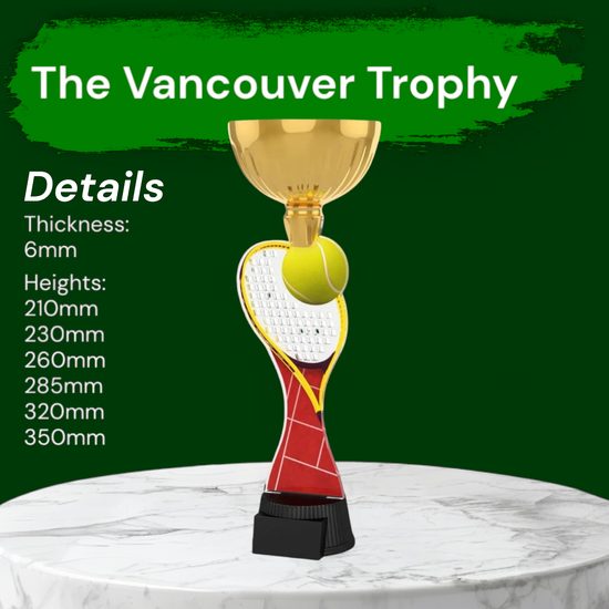 Vancouver Tennis Racket and Ball Gold Cup Trophy