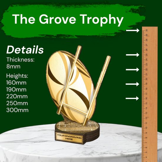 Grove Classic Rugby Real Wood Trophy