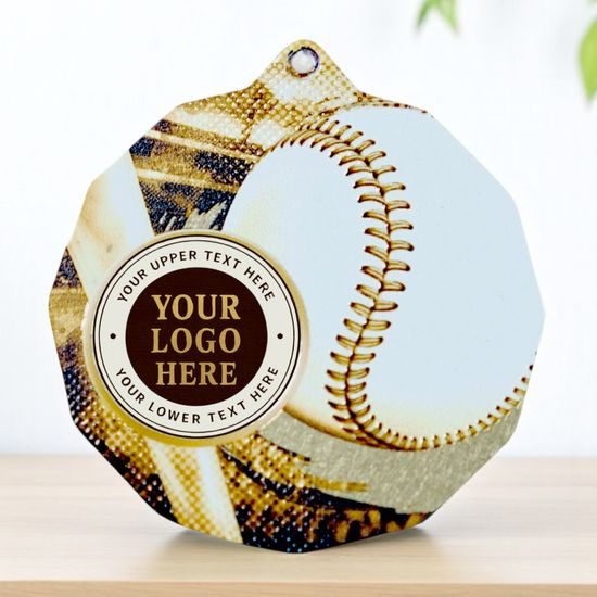 Dodeca Baseball Stainless Steel Logo Insert Medal