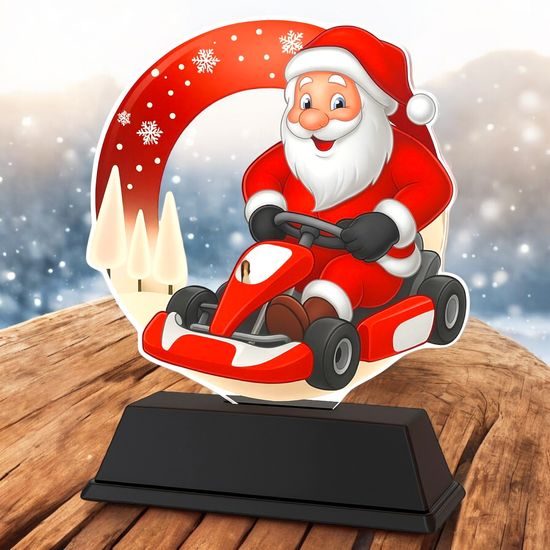 Santa Go Kart Christmas Trophy