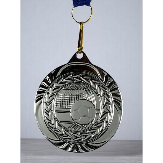 Champion Embossed Football Silver Medal