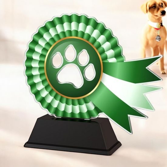 Marley Paw Print Green Rosette Award
