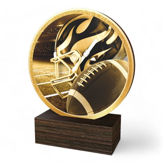 Holt Classic American Football Real Wood Trophy
