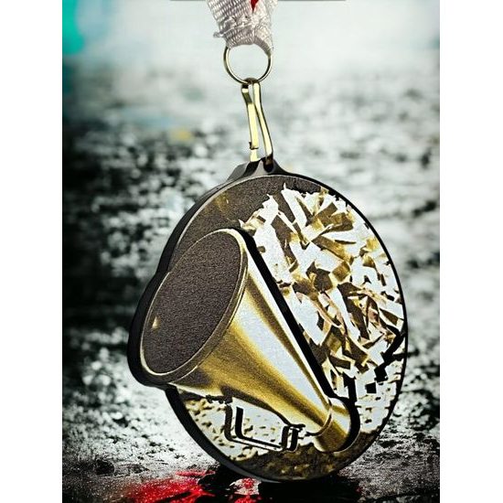 Rincon Classic Cheerleader Black Acrylic Medal