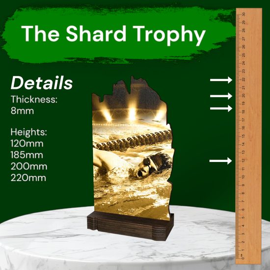 Shard Classic Swimming Eco Friendly Wooden Trophy