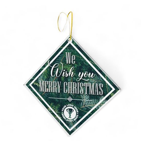 Christmas Diamond Logo Custom Made Printed Bauble