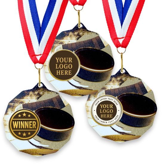 Dodeca Ice Hockey Stainless Steel Logo Insert Medal