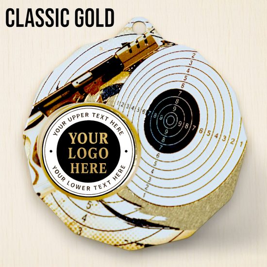 Dodeca Pistol Shooting Stainless Steel Logo Insert Medal