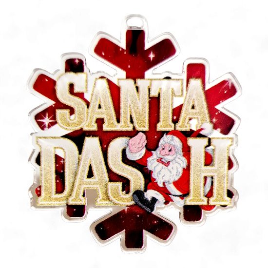 Christmas Santa Dash Snowflake Medal