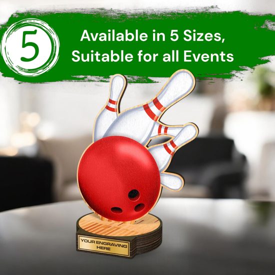 Grove Tenpin Bowling Real Wood Trophy