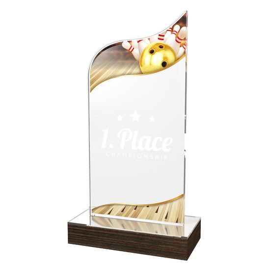 United Acrylic Wood Classic Bowling Trophy