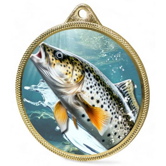 Trout Fishing Texture Print Gold Medal