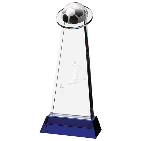 Stellar 3D Crystal Football Player Trophy