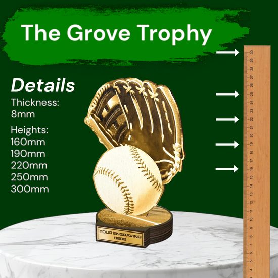 Grove Classic Baseball Real Wood Trophy
