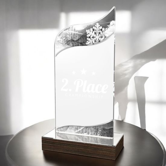 United Snowflake Acrylic Wood Fusion Trophy