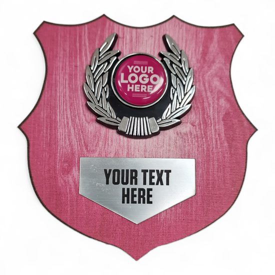 Heraldic Pink Birchwood Logo Insert Shield