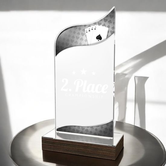 United Playing Cards Acrylic Wood Fusion Trophy
