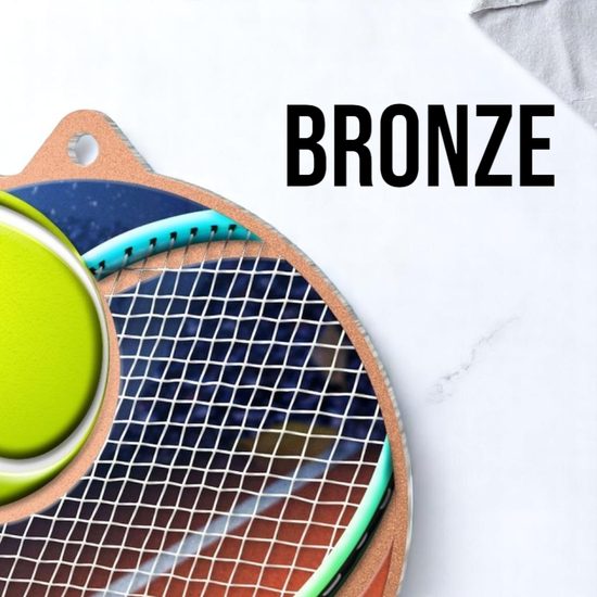 Aurum Tennis Stainless Steel Logo Insert Medal