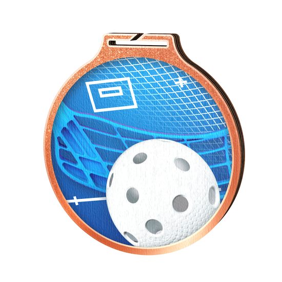 Habitat Floorball Bronze Eco Friendly Wooden Medal