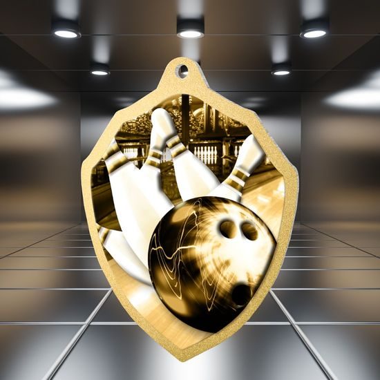 Molton Classic Tenpin Bowling Stainless Steel Shield Medal