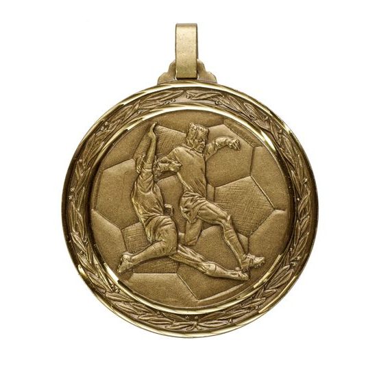 Diamond Edged Football Tackle Bronze Large Medal
