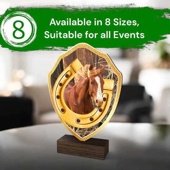 Arden Horse Real Wood Shield Trophy