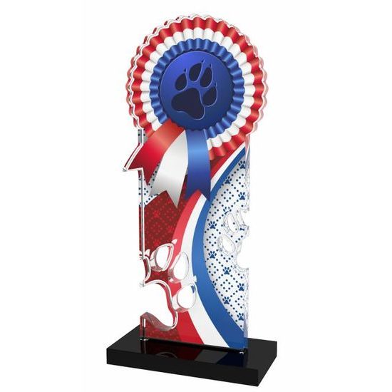 Lassie Red and Blue Paw-print Rosette Trophy