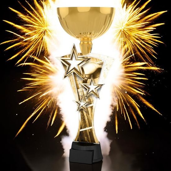 Triple Star Classic Volleyball Gold Trophy Cup