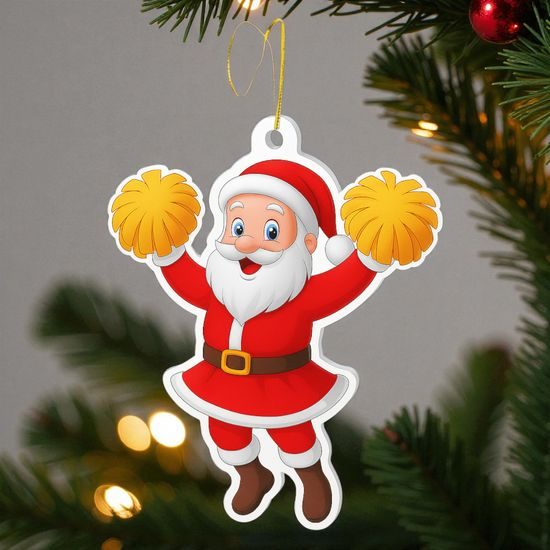 Jolly Santa Cheerleader Christmas Bauble