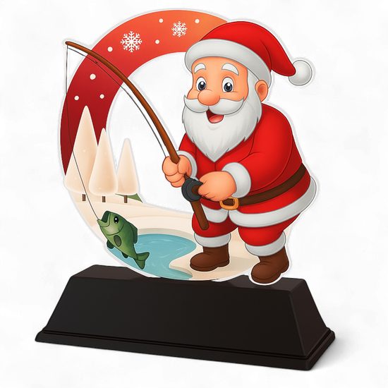 Santa Fishing Christmas Trophy