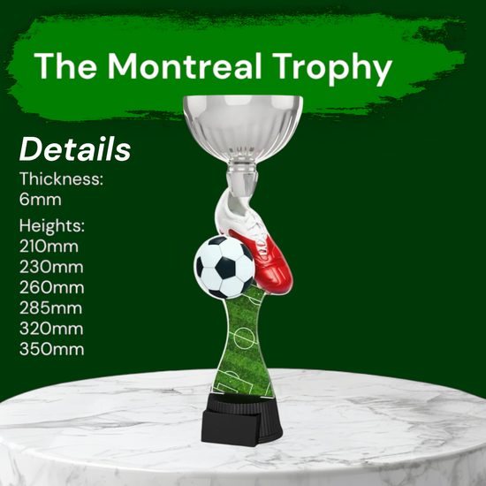 Montreal Football Boot and Ball Silver Cup Trophy