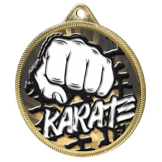 Karate Classic Texture 3D Print Gold Medal