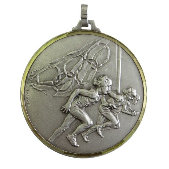 Diamond Edged Olympic Running Silver Medal