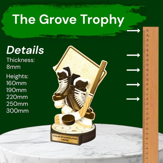 Grove Classic Ice Hockey Real Wood Trophy