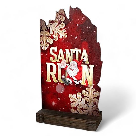 Shard Dasher Santa Run Eco Friendly Wooden Trophy