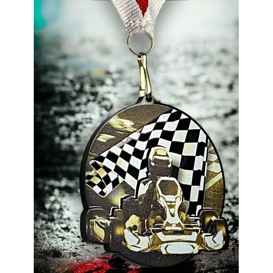 Rincon Classic Go Kart Black Acrylic Medal
