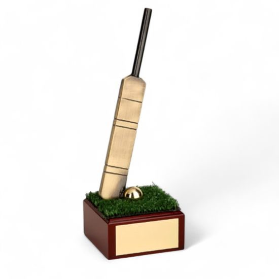 Leon Cricket Bat Handmade Metal Trophy