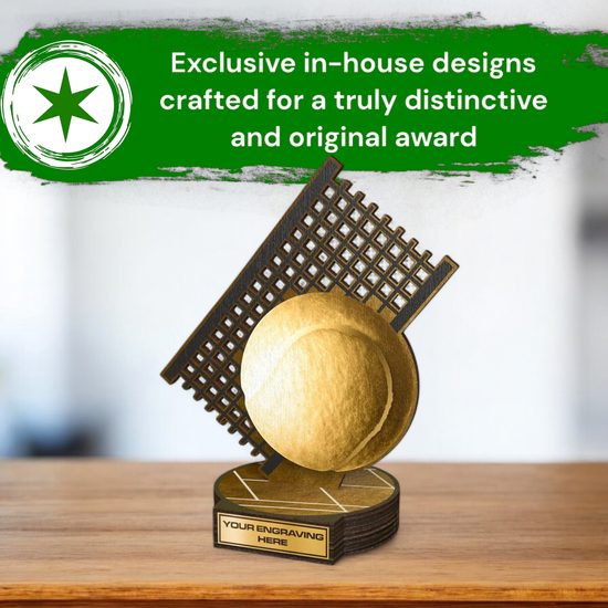 Grove Classic Tennis Ball Real Wood Trophy