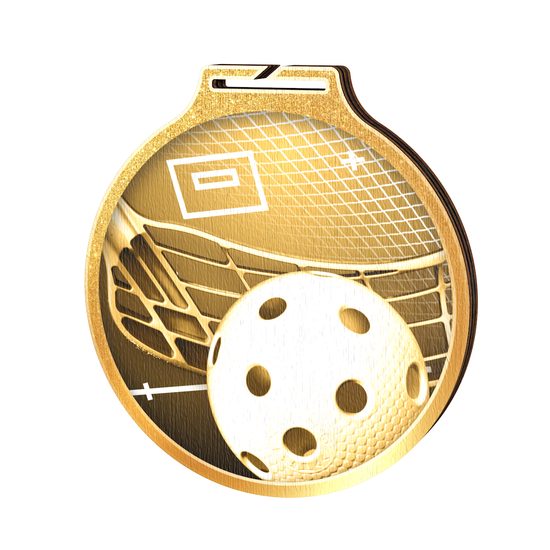 Habitat Classic Floorball Gold Eco Friendly Wooden Medal