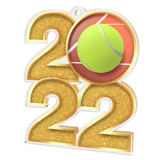 Tennis 2022 Gold Acrylic Medal
