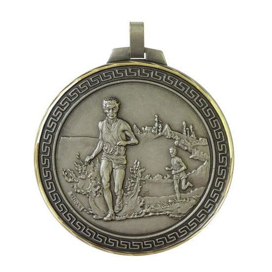 Diamond Edged Cross Country Running Large Silver Medal