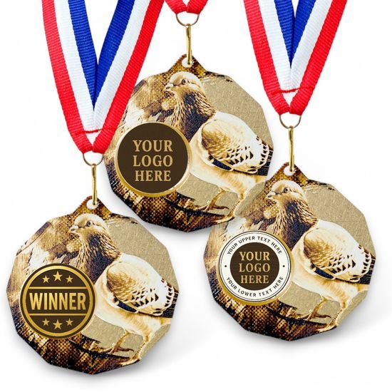 Dodeca Pigeon Racing Stainless Steel Logo Insert Medal