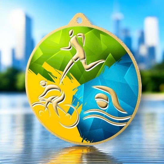 Aurum Triathlon Stainless Steel Medal