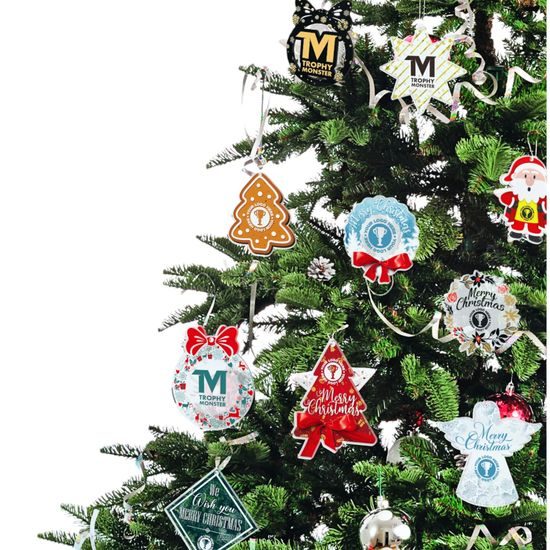 Christmas Ribbon Logo Tree Custom Made Printed Bauble