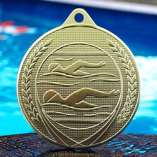 Champion Embossed Swimming Gold Medal