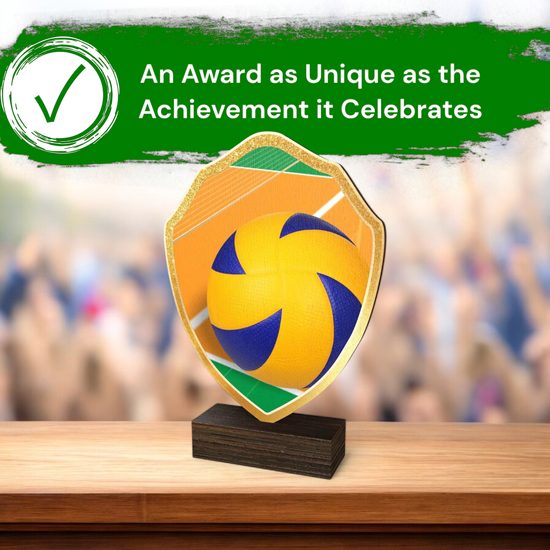 Arden Volleyball Real Wood Shield Trophy