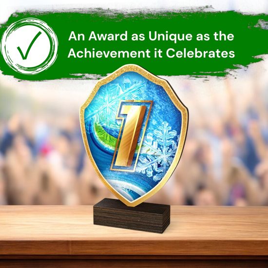 Arden 1st Place Winter Real Wood Shield Trophy