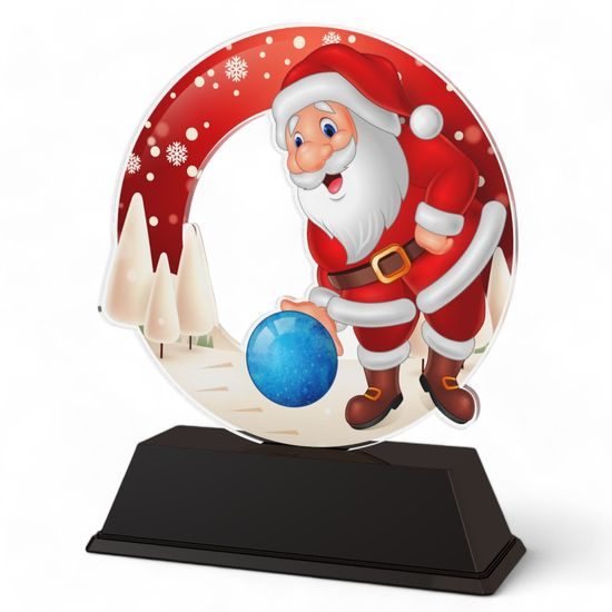 Santa Tenpin Bowling Christmas Trophy
