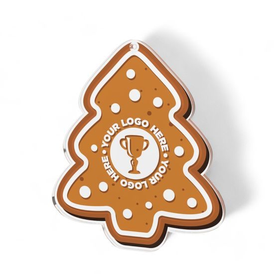 Christmas Gingerbread Tree Custom Made Printed Medal