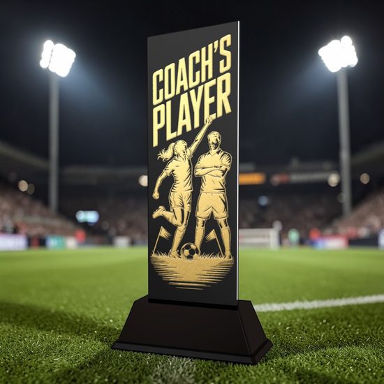 Shadowline Football Female Coach's Player Trophy – Stainless Steel Award